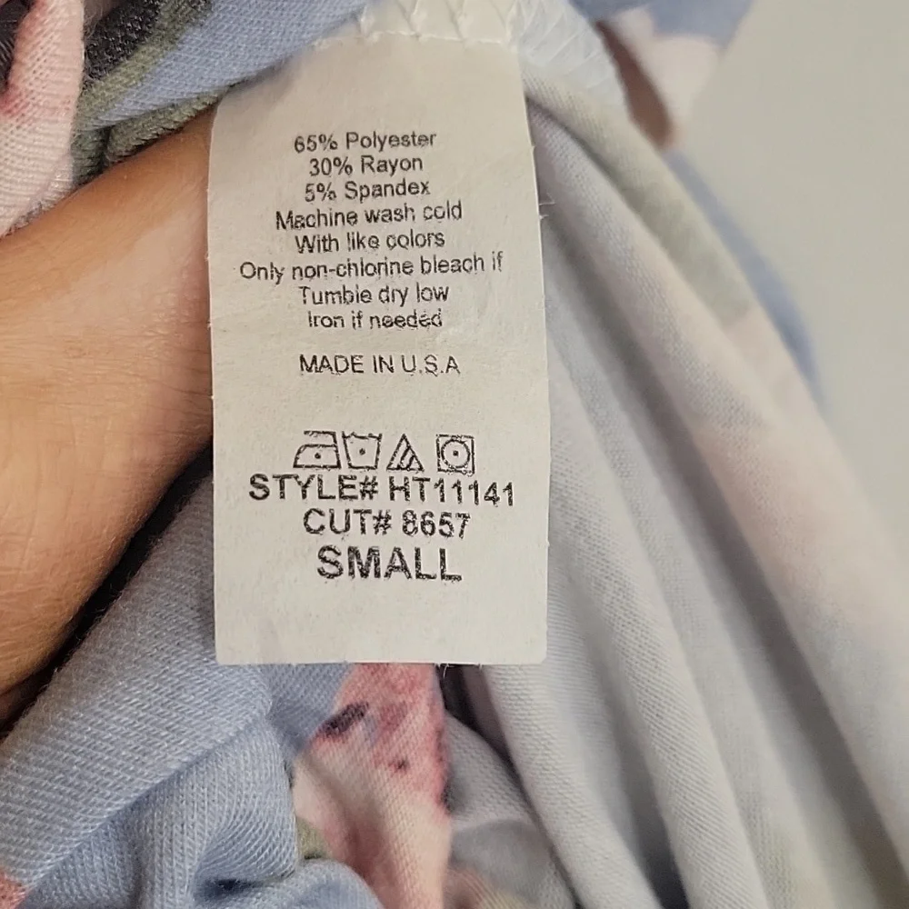 Hopley Floral Spaghetti Strap Tank Top With Knot on the Side Detail-S & L - Picture 10 of 14